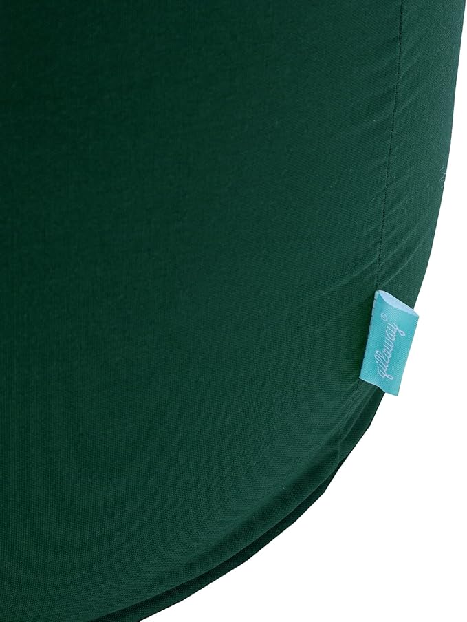 QILLOWAY Indoor/Outdoor Inflatable Stool,Round Ottoman,All Weather Foot Rest for Camping or Home,Mallard/Forest Green