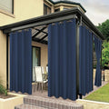 BONZER Outdoor Curtains for Patio Water Resistant Heavy Privacy Light Filtering Grommet Outside Curtains for Porch, Pergola, Gazebo, 1 Panel, 54W x 108L inch, Navy