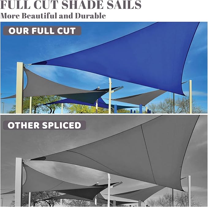 SUNLAX Custom Size 8' x 19' Dark GreySun Shade Sail Canopy Commercial Rectangle Sail Shade Fabric for Patio Garden Backyard Pool (Customized)