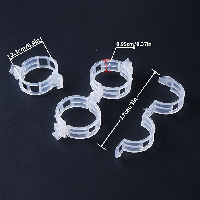 300 Pcs Plant Support Clips,Plastic Clips for Securing Plants,Tomato Vine Clips,Plant Fixing Clips,Garden Clips for Climbing Plants,Grape and Vine Vegetables (300, White)