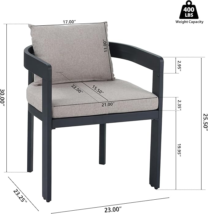 Christopher Knight Home Elko Acacia Wood Outdoor Dining Set for 6, Wooden 7 Piece Patio Dining Table Set, Outdoor Metal Dining Chair and Table Set with Cushion, Patio Furniture Set, Teak+Dark Gray