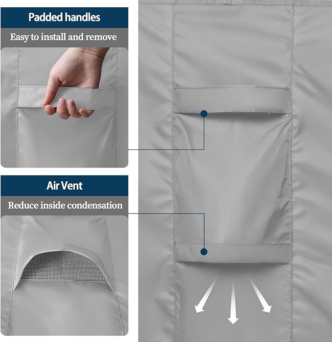 Easy-Going Rectangle Patio Furniture Cover Waterproof Outdoor Dining Table and Chair Cover Anti-UV Outside Sectional Sofa Set Covers (98"L x 78"W x 32"H, Grey)