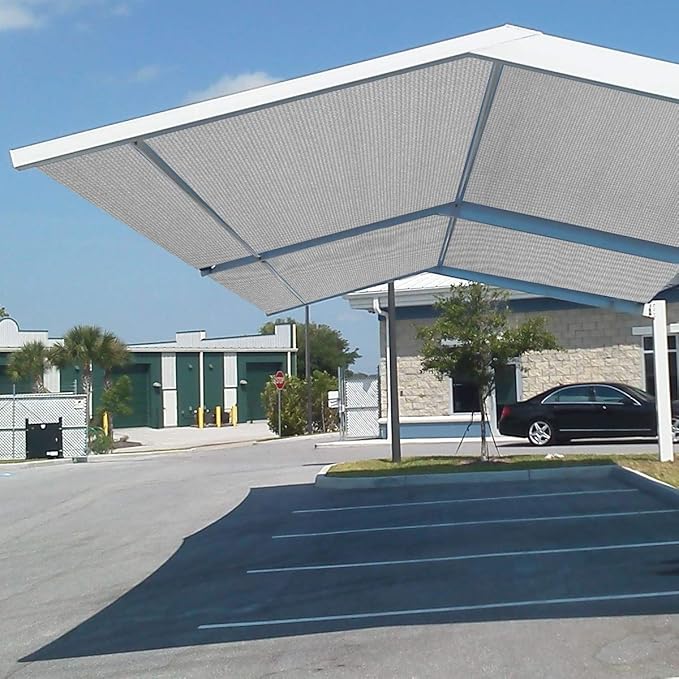 Eden's Decor Straight Flat-Edged Sun Shade Sail Rectangular 4' x 12' Grey UV-Blocking Outdoor Canopy Fabric Cloth Awning for Pergola Patio Garden Backyard Custom Size
