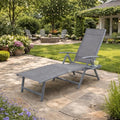 Kozyard Aluminum Outdoor Chaise Lounge Chair, Adjustable Reclining Patio Lounge with Drink Holder, Weather-Resistant Pool, Deck & Yard Recliner,Assemble-Free, Gray