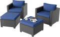 Aoxun 4 Piece Outdoor Patio Furniture Set 4 Seats, Blue
