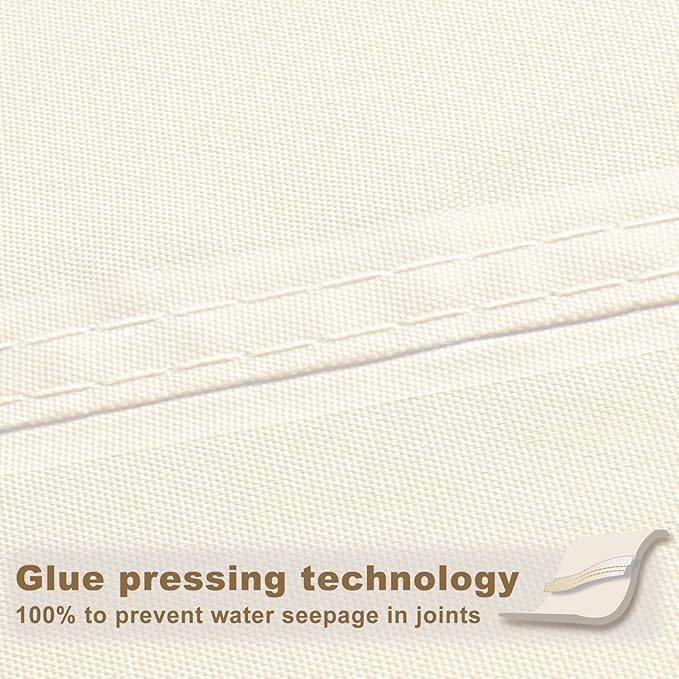 SUNNY GUARD Waterproof Sun Shade Sail 16'x16'x22.6' Cream Right Triangle UV Block Sunshade for Backyard Yard Deck Patio Garden Outdoor Activities and Facility(Customized)