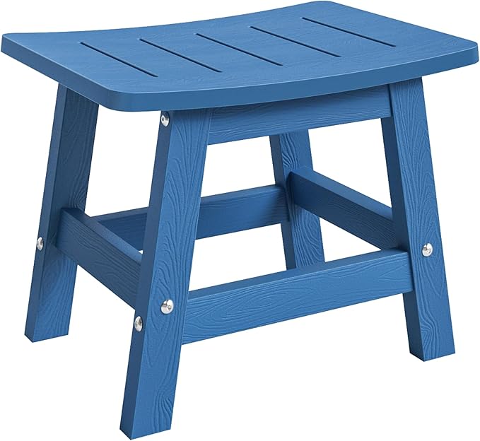 LUE BONA Outdoor Adirondack Ottomans, Footrest Footstool, Outdoor Foot Rest for Patio, HDPS All Weather Waterproof Footrest Footstool for Adirondack Chair, Navy Blue