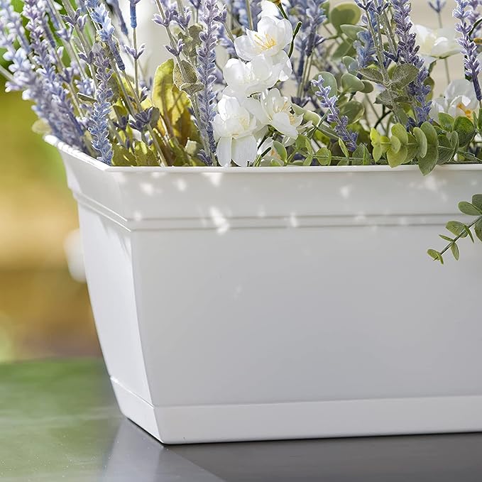 The HC Companies 24" Eclipse PlasticWindow Box 7.76"x24"x6.57" in White Color