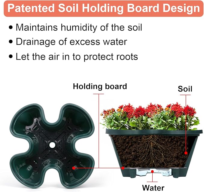 GameXcel Vertical Planter 7 Tier Stackable Planters Garden Planters Strawberry Herb Flower and Vegetable Planter Indoor Outdoor Gardening Pots with Removable Wheels and Tools - Green