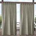 Exclusive Home Cabana Solid Indoor/Outdoor Light Filtering Hook-and-Loop Tab Top Curtain Panel, 54"x84", Taupe, Set of 2