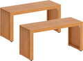 Tangkula Patio Acacia Wood Bench, 36” Outdoor All-Slat Wood Bench for 2 People, 800 lbs Capacity, Outdoor Backless Seating Furniture for Park, Garden, Yard, Porch (2,Teak)