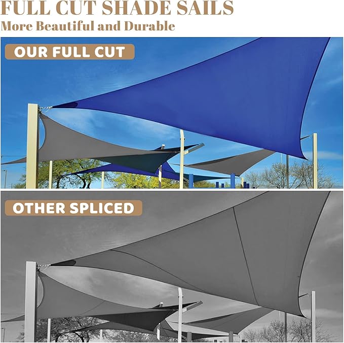 SUNLAX Custom Size 13'x23'x26.4' Sand Sun Shade Sail Right Triangle UV Block Sunshade for Backyard Yard Deck Patio Garden Outdoor Facility (Customized)