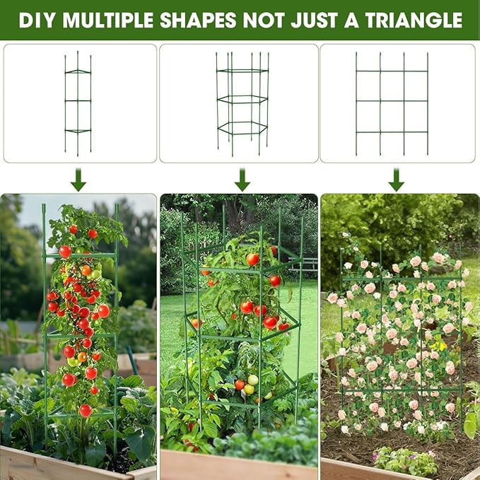 4PCS Tomato Cages for Garden, Tomato Trellis for Raised Garden Bed, 51.2" Tall Cage Plant Support for Pots, Gardening Supplies Trellis for Climbing Plants (4PCS，High: 51.2 Inch)