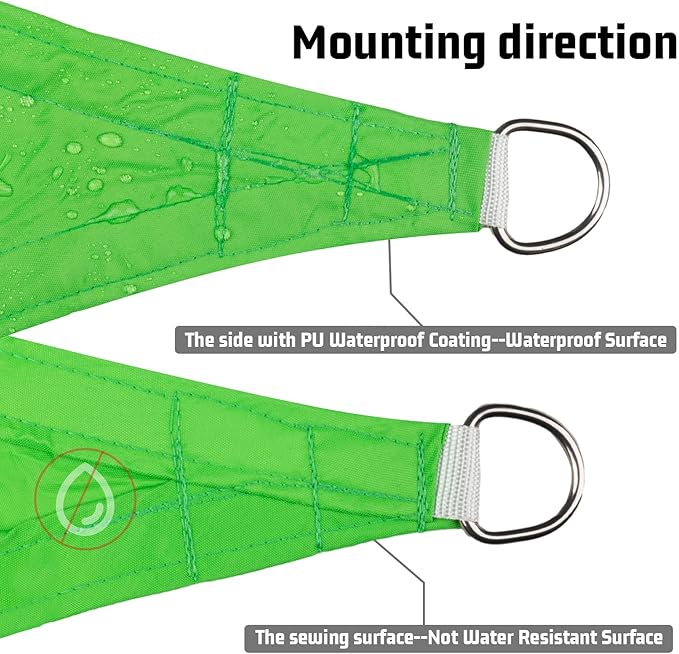 LOVE STORY Rectangle 10'x16' Waterproof Sun Shade Sail Canopy UV Block for Outdoor Patio Backyard Carport,Fruit Green(We Make Custom Size)