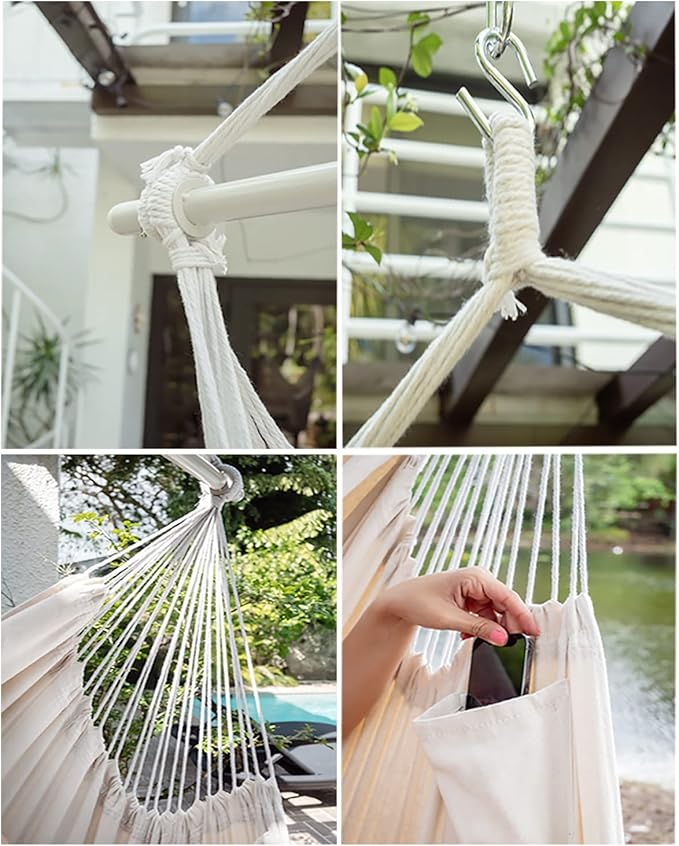 ADVOKAIR Hammock Chair Large 70.9"x47.2", 32% Bigger XXL Hanging Swing Chair with 500lbs Capacity, Heavy Duty Steel Spreader Bar, Extra Roomy Comfort for Adult Indoor Outdoor Bedroom Patio