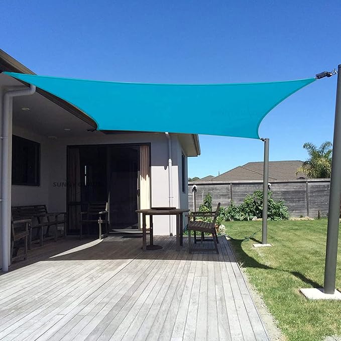 SUNNY GUARD Sun Shade Sail 20' X 26' Rectangle Turquoise Blue UV Block Sunshade for Backyard Yard Deck Patio Garden Outdoor Activities and Facility(We Make Custom Size)