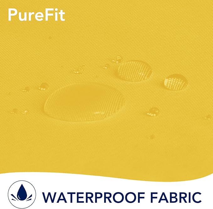 PureFit Outdoor Curtains for Patio Waterproof Weatherproof, UV Resistant Outside Curtains for Gazebo, Front Porch, Pergola, Sun Blocking Privacy Curtain, 52W x 95L inch, 1 Panel, Yellow