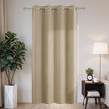 Joydeco Blackout Patio Sliding Door Curtains 96 Inches Long, Grommet Privacy Room Divider Curtains, Extra Wide Thermal Blackout Drapes for Bedroom Living Room (Light Beige, 60Wx96L, 1 Panel)