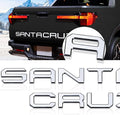 Tailgate Inserts Letters Compatible for 2022 2023 2024 2025 Santa Cruz 3D Raised & Strong Adhesive Decals Letters Rear Emblem Decal Sticker Compatible for Santa Cruz Accessories-Chrome Silve
