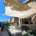 SUNLAX Sun Shade Sail SS-012 14' x 14' x 19.8' Butter Cream Right Triangle Canopy Sail Shade Cover UV Block Permeable Sunshade Outdoor for Patio Backyard Deck Pergola (We Make Custom Size)