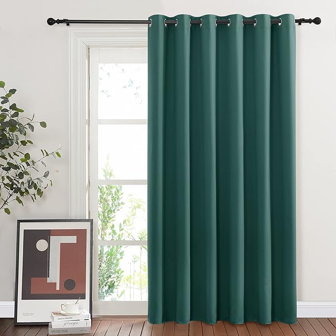NICETOWN Bedroom Window Blackout Curtain Panel - Home Decoration Thermal Insulated Blackout Drape/Drapery for Loft, Guestroom (Hunter Green, 1 Panel, 80 x 84 inch)