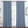 NICETOWN Patio Blackout Curtain Panels - Extra Wide Sliding Door Thermal Insulated Drape, Privacy Room Divider Curtain for Bedroom Office (Stone Blue, 66 x 118 Inch Long)