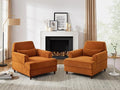 Chaise Lounge Chair Indoor Set of 2, Oversized Accent Chair for Living Room with Adjustable Backrest, Upholstered Mid-Century Reading Armchair for Adults, Comfy Modern Single Sofa Chair for Bedroom