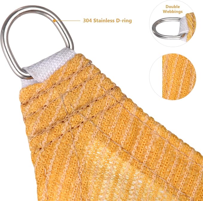 Eden's Decor 4' x 19' Wheat Sun Shade Sail Rectangular Straight Flat Edge Outdoor Canopy Fabric Cloth Awning for Pergola Patio Garden Backyard Custom Size