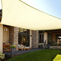 LOVE STORY Custom Size 16'x24' Butter Cream Sun Shade Sail Rectangle UV Block Canopy Patio Sail Sunshades Fabric for Outdoor Garden Carport (We Make Custom Size)