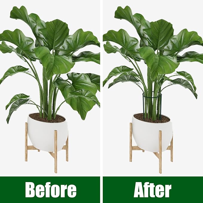 FEED GARDEN 8 Pack Plant Support Stakes, Peony Cages and Supports, Metal Garden Plant Stake(10" Wide x 16" High) Green Half Round Plant Support Rings for Outdoor Indoor Plants, Tomato, Hydrangea