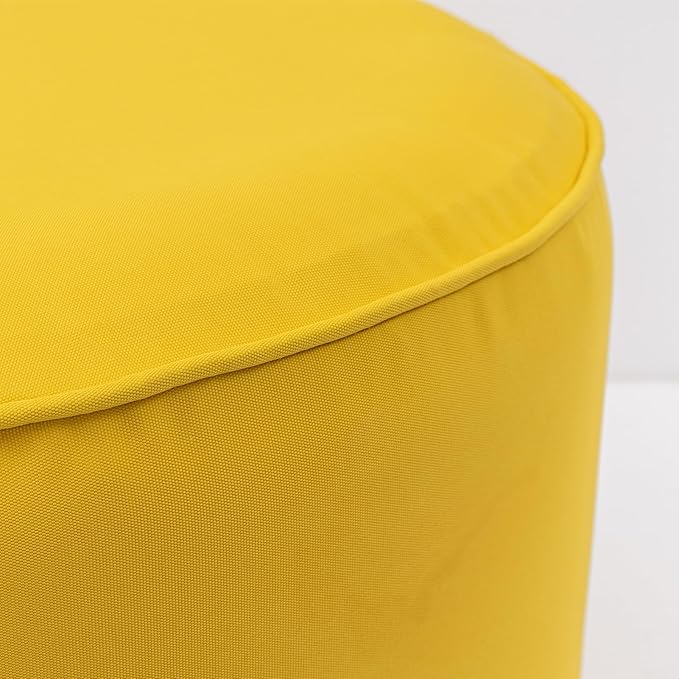 QILLOWAY Indoor/Outdoor Inflatable Stool,Round Ottoman,All Weather Foot Rest for Camping or Home,Yellow