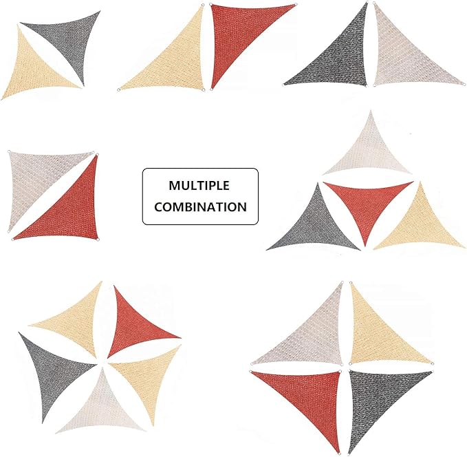 AsterOutdoor Sun Shade Sail Triangle 16' x 16' x 16' UV Block Canopy for Patio Backyard Lawn Garden Outdoor Activities, Graphite