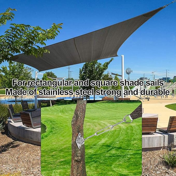 YOFIT 80 Pcs Shade Sail Hardware Kit 6 inch for Triangle Rectangle Sun Shade Sail Installation, 304 Grade Stainless for Garden Outdoors