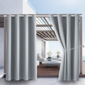 DIVA EN CAMINO DEC Outdoor Patio Curtain Waterproof Darkening Thermal Insulated Indoor Curtains for Bedroom, Porch, Living Room, Pergola, Cabana, W52 x L132, Light Gray, Set of 2 Panels