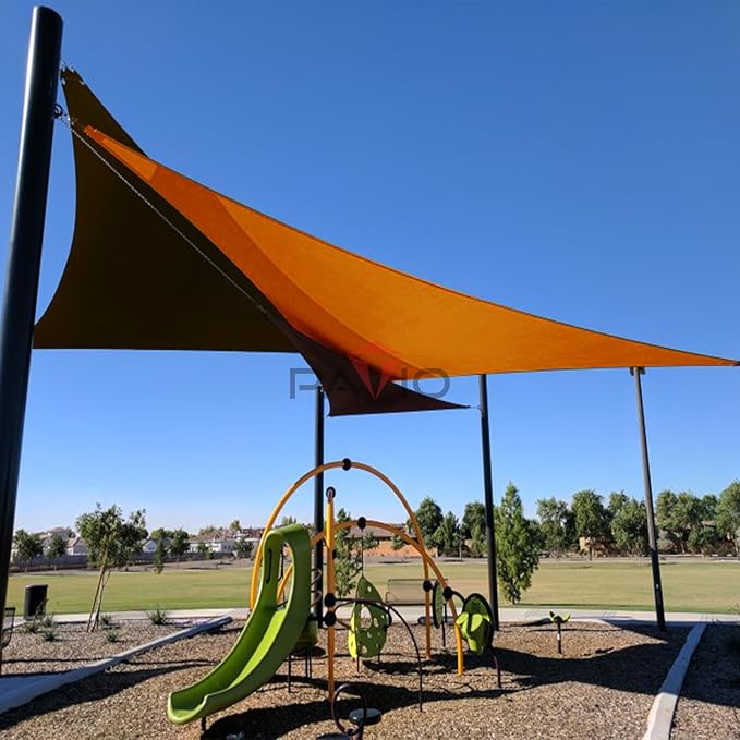 Patio Paradise 26' x 26' x 26' Sun Shade Sail Triangle Canopy Shade Cloth Fabric Sunlight Block Patio Pergola Cover HDPE Deck Awning for Outdoor Backyard Roof Shading, Orange