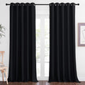 NICETOWN Black Out Living Room Curtain 118 inches Long, Grommet Thermal Insulated Room Darkening Window Treatment for Bedroom/French Door, Black, W66 x L118, 1 Panel