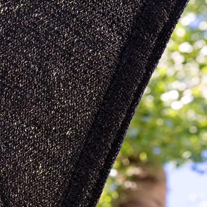 Amgo Custom Size 4' x 4' x 4' Black Triangle Sun Shade Sail UPF50+ AGTAPRT12, Order to Make Canopy Awning, 95% UV Blockage, Water & Air Permeable, Commercial Standard (We Customize)