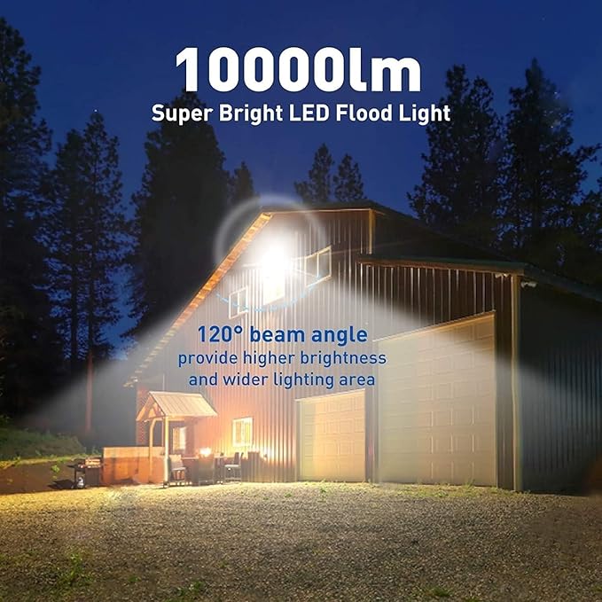 4Pack LED Flood Light Outdoor,50W LED Work Light 5500lm with 6FT US Plug,IP66 Waterproof Exterior Security Lights,6000K Daylight White Outside Floodlights Slim Design for Playground Yard