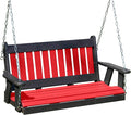 Mission Poly Lumber Wood 5FT Porch Swing Amish Craftsmandship Made in USA HDPE with No Wood fibers 1000 lbs Limit. Stainless Steel Hardware.Signature Design for Patio Outdoor Backyard Garden Park