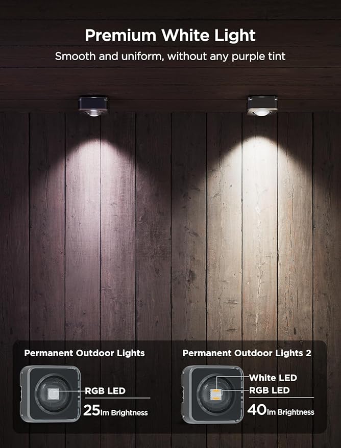 Govee Permanent Outdoor Lights 2, 150ft RGBIC Outdoor Lights with 108 LED Lights, IP67 Waterproof, 100 Scene Modes with 40lm White for Outdoor Decorations, Works with Alexa, Google Assistant, Black