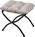 15"(H) Folding Ottoman, Foldable Footrest Stool, Portable Small Foot Stool for Couch, Collapsible Foot Rest Ottoman for Sofa, Accent Padded Ottomans for Home, Living Room, Light Grey
