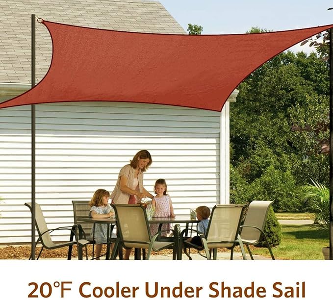 Quictent 20x26ft Sun Shade Sail for Patio, 185GSM Heavy Duty Rectangular Outdoor Sunshades UV Block Outside Canopy Cover for Backyard