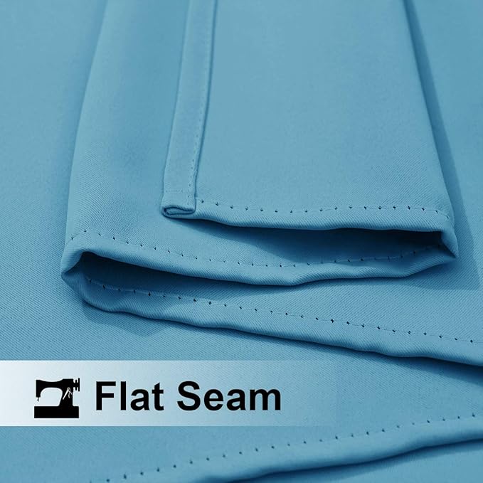 NICETOWN Outdoor Curtains for Patio Waterproof Set of 2, Silver Stainless Steel Grommet Blackout Weighted Outdoor Indoor Drapes Thermal Insulated for Balcony/Pool, W52 x L84, Teal Blue