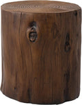 SUNBURY Stump Side Table, Concrete Side Table Garden Stool, Brown Tree Stump Plant Stand Holder for Garden Household Living Room