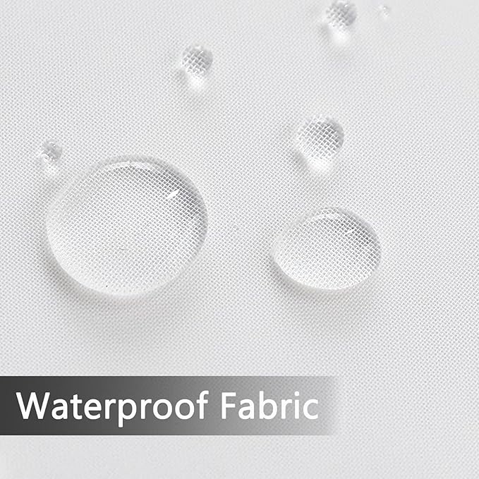 SpaceDresser Waterproof Outdoor Sheer Curtains for Patio - 2 Panels Rod Pocket Indoor Voile Sheer Curtain for Living Room,52W x 84L inch, White