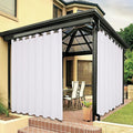 BONZER Waterproof Indoor/Outdoor Curtains for Patio Thick Privacy Wide Grommet Curtains for Bedroom, Living Room, Porch, Pergola, Cabana, 1 Panel, 110W x 120L inch, White