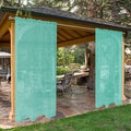 SpaceDresser Waterproof Outdoor Sheer Curtains for Patio - 4 Panels Rod Pocket Indoor Voile Sheer Curtain for Living Room,52W x 96L inch, Turquoise