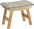 Foot Stool Ottoman Foot Rest Under Desk,Small Stool for Living Room, Bedroom and Kitchen (Natural Legs - Stripes Stool Surface)