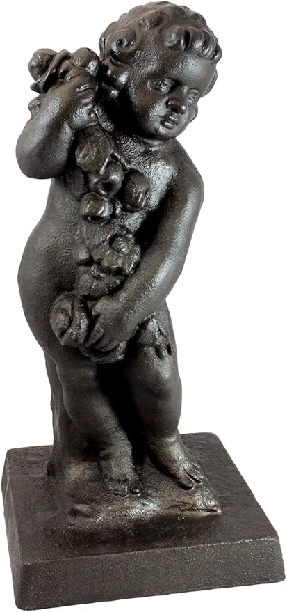 Emsco Group 92304 Lightweight Cupid Garden Statue, 24", Black