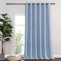 NICETOWN Blackout Sliding Glass Door Curtains, Room Darkening Thermal Insulated Curtains for Living Room Bedroom, Extra Wide Window Drapes, 1 Panel, W80 x L118, Vintage Blue